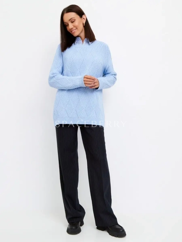 Женский вязаный свитер оверсайз, джемпер